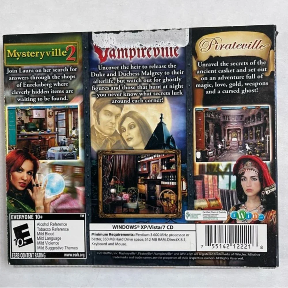 Eville 3 Pack‎ Vampireville Mysteryville 2 Pirateville PC CD ROM E ESRB Games
